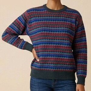 Vintage Yves Saint Laurent YSL Striped Wool Sweater M Nautical Grandpa Core Lux